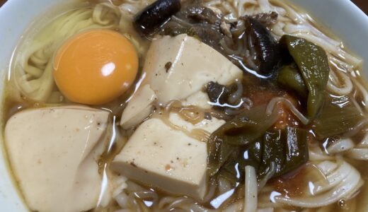 トマトすき焼きの残りですき焼きうどん