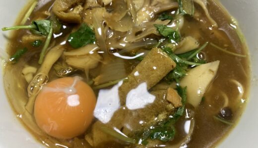 薬膳カレーの残りでカレーうどん